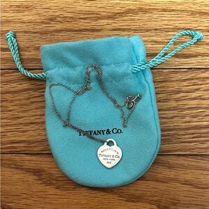 Tiffany & Co. Silver Heart Pendant with Blue Pouch